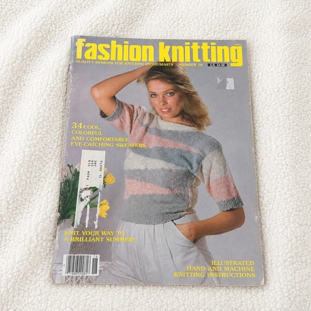 VTG Fashion Knitting Magazine 80s Sweater Patterns Hand‎ Machine Knit No 18